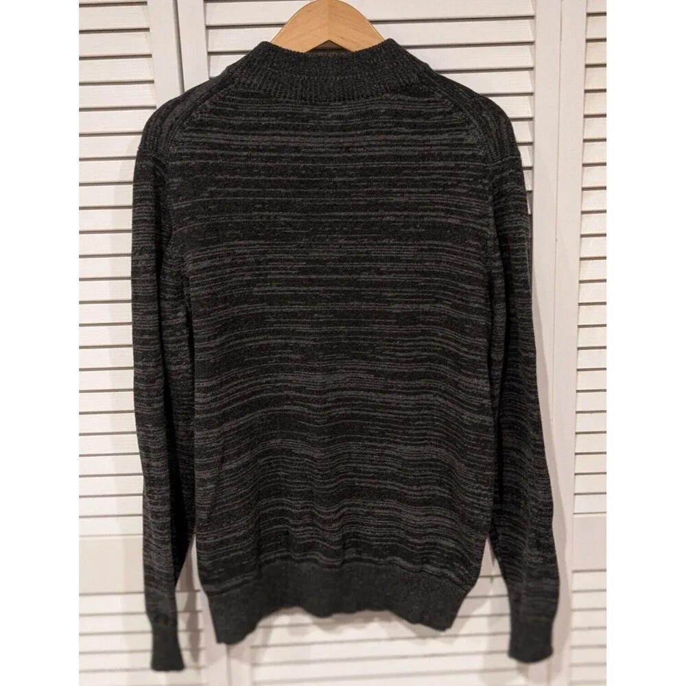 George Quarter Zip Sweater Mens‎ M 38-40 Heather Gray Grandpa
